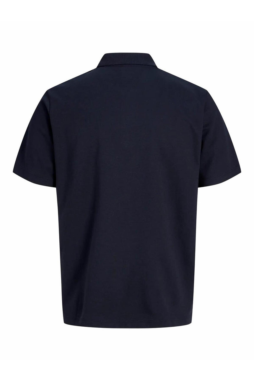 JACK&JONES JPRBLAETHAN SS ZIP POLO SN 12292992 - Koyu Mavi