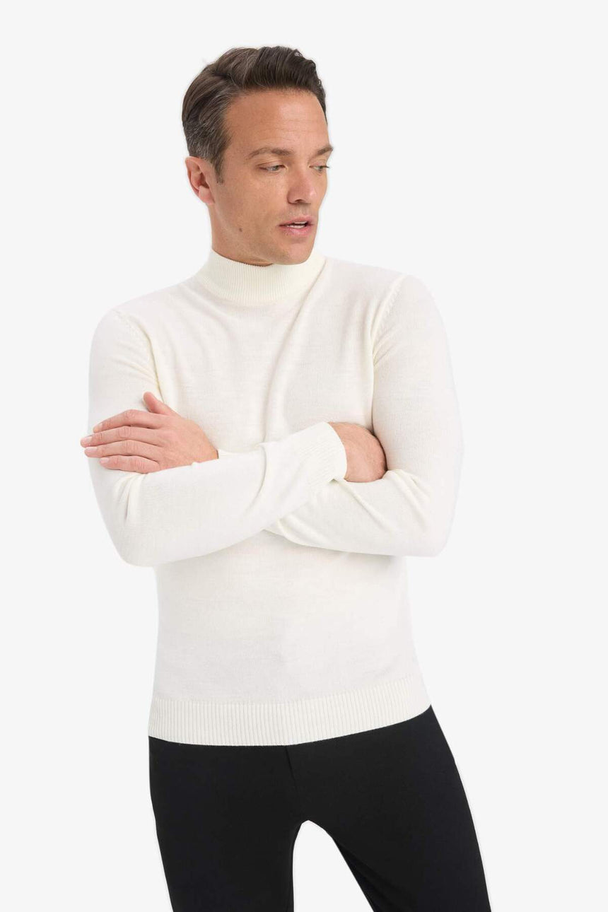 Defacto Erkek Pullover R1127Az - Ekru