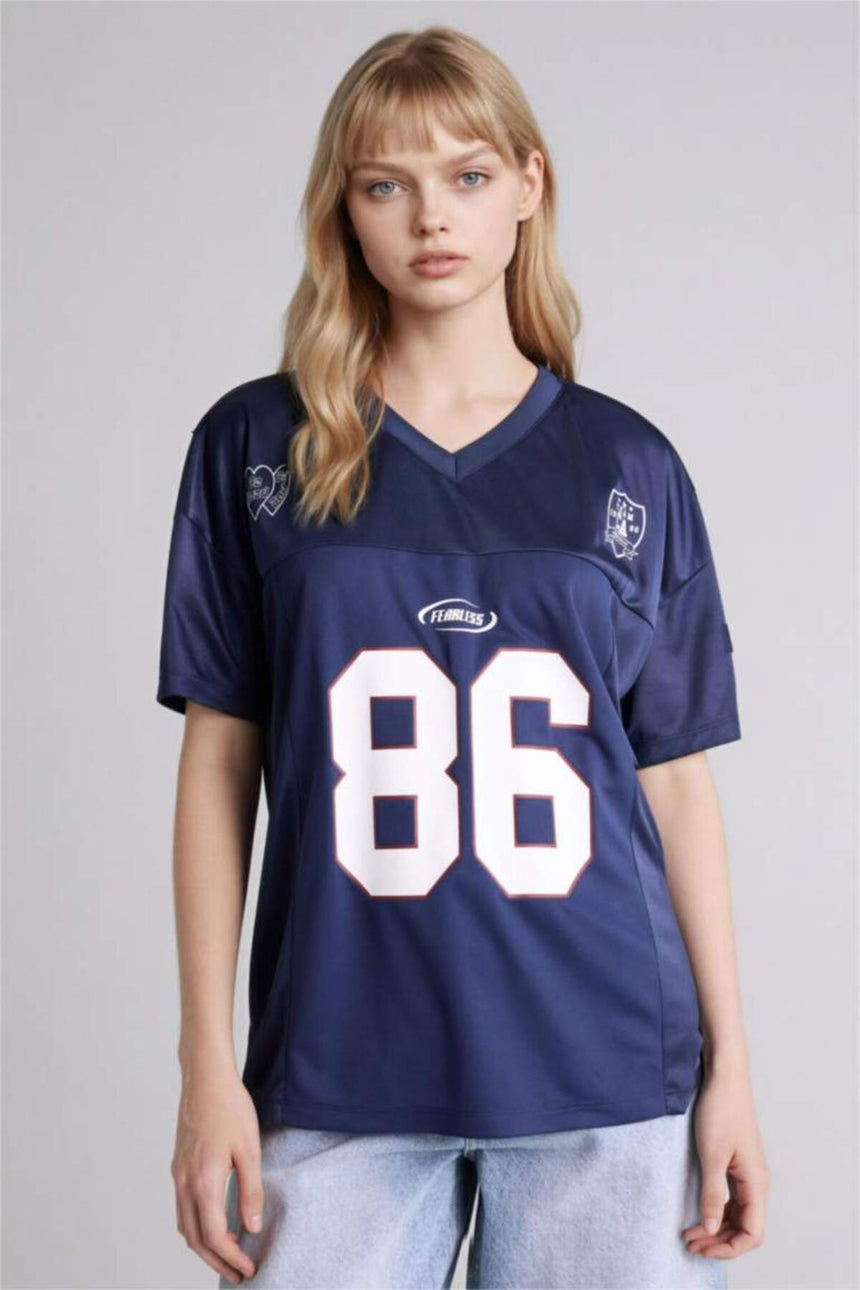 DeFacto G2344AX Kadın T-Shirt - Koyu Lacivert