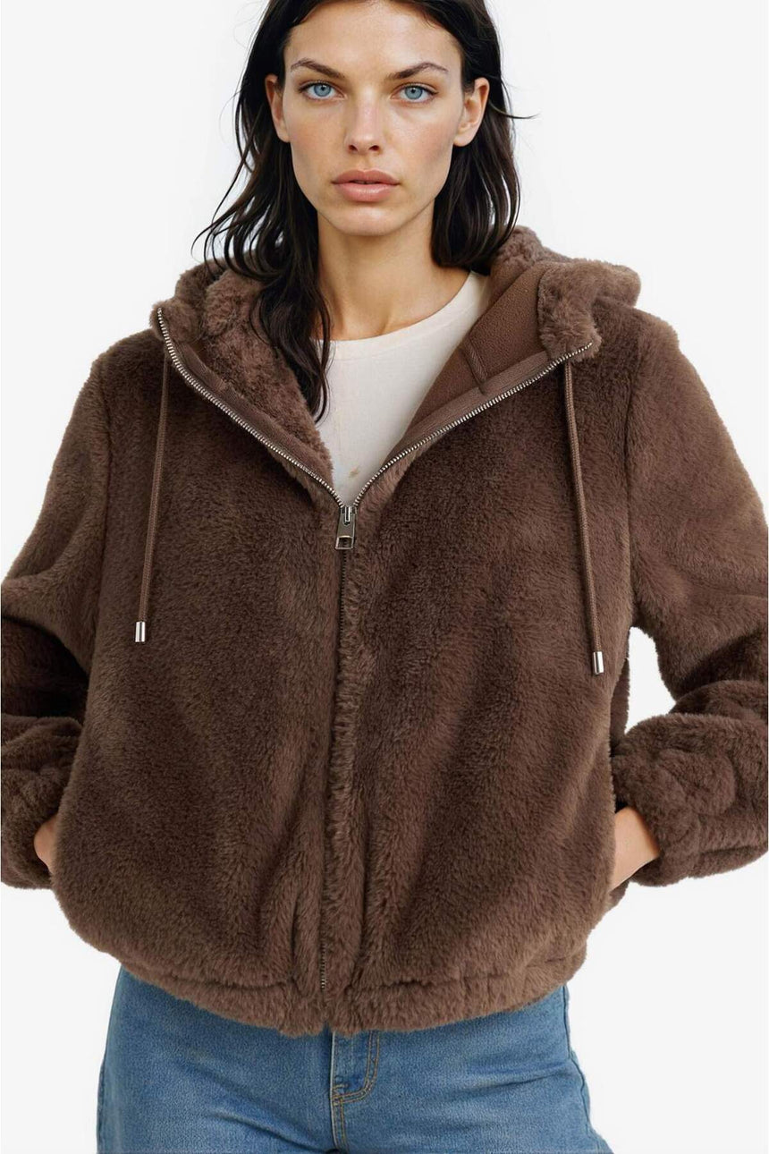 Defacto Kadın Faux Fur F2148Ax - Gri/ Kahverengi