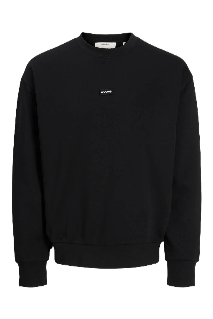 JACK&JONES JCOCLUB BADGE SWEAT CREW NECK 12300444 - Siyah