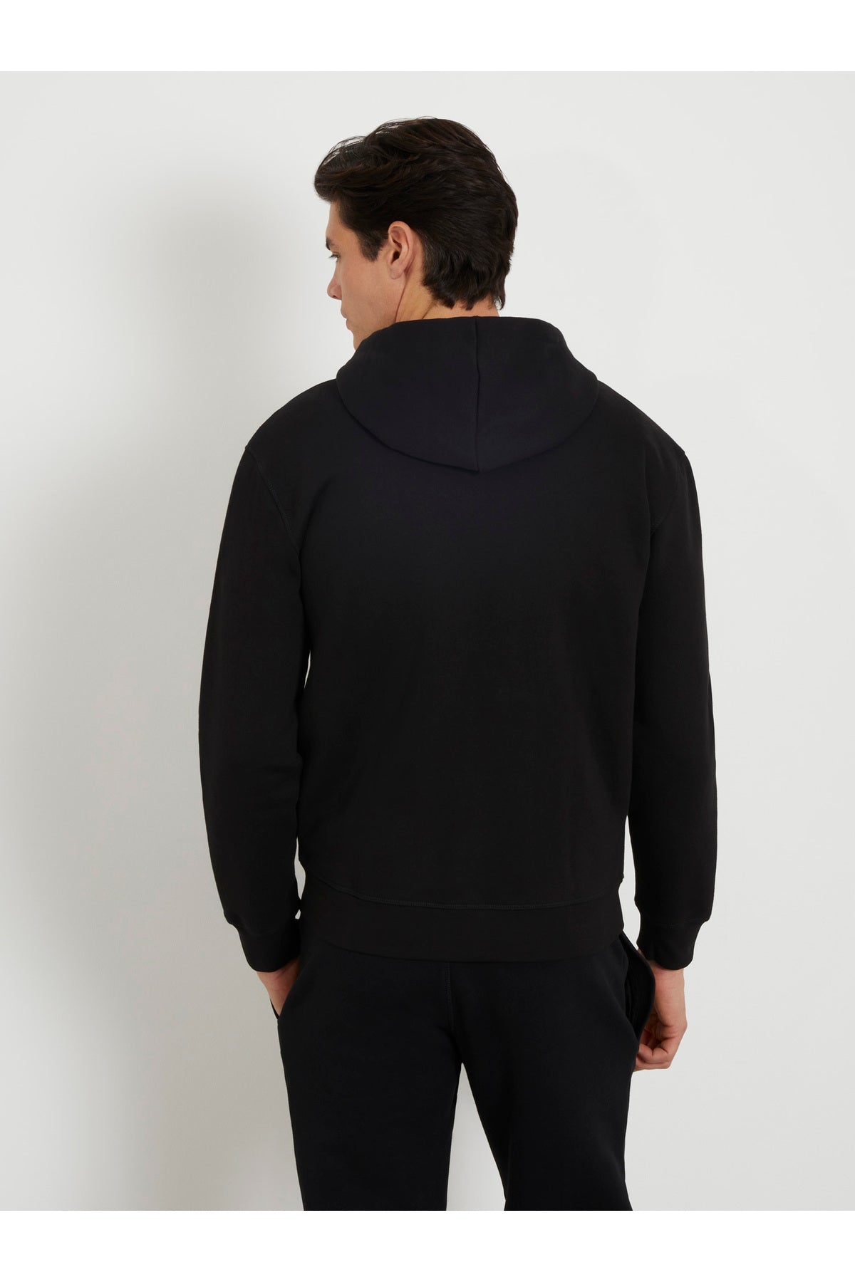 GUESS ERKEK ALDWIN ZIP HOODED SW Z2YQ28K9V31 - Siyah