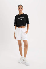 DeFacto B9953AX Kadın T-Shirt - Siyah