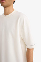 DeFacto C0147AX Erkek T-Shirt - Ekru