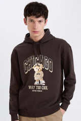 Defacto Erkek Sweat Shirt D0853Ax - Kahverengi