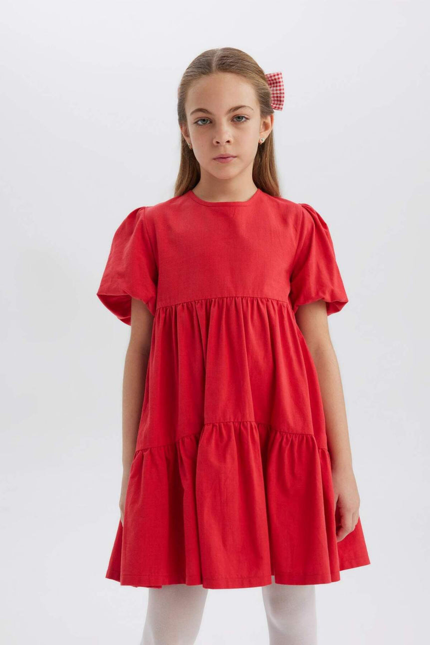 Defacto Çocuk Woven Dress B6927A8 - Kırmızı