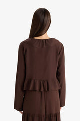 Defacto Kadın Long Sleeve Blouse E4131Ax - Kahverengi