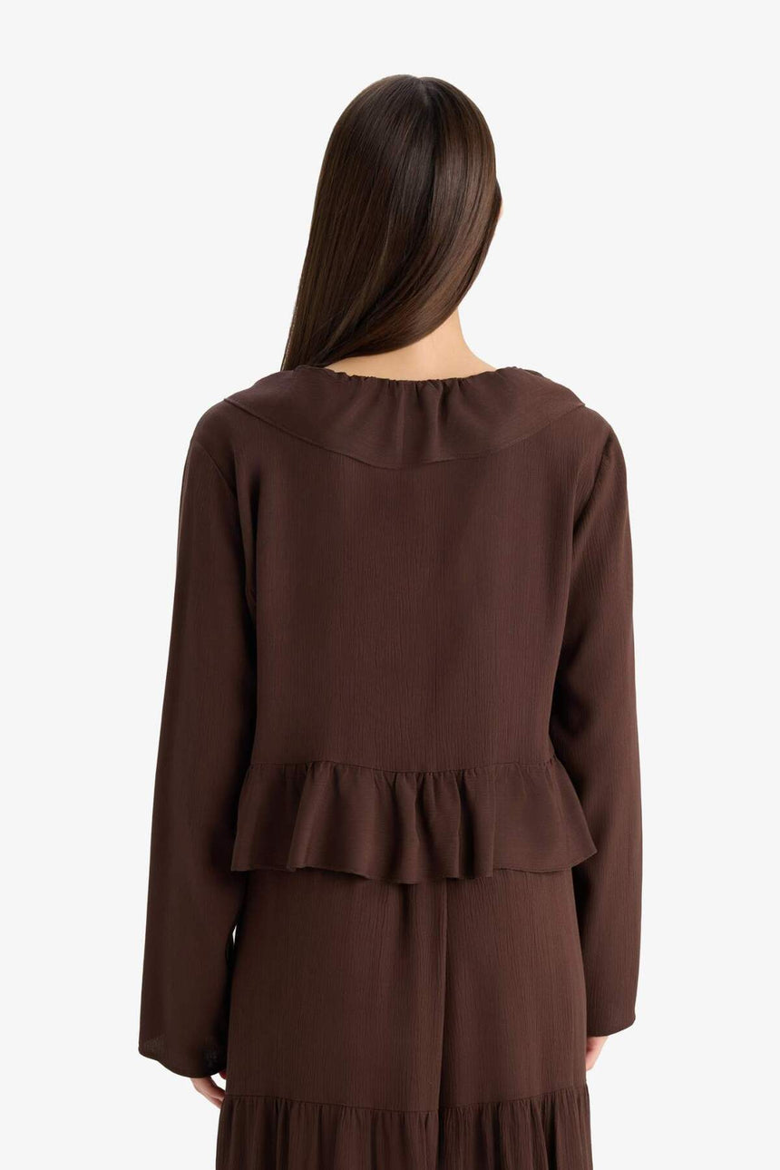 Defacto Kadın Long Sleeve Blouse E4131Ax - Kahverengi