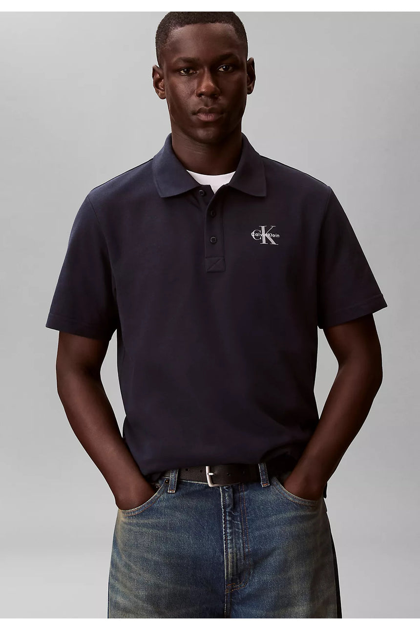 Calvin Klein Erkek SS EZ MONOLOGO CASUAL PIQUE POLO LV04RF209G - Mavi