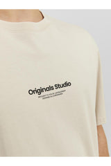 JACK&JONES T-SHIRT MALE KNIT IDF100 12240121 - Bej/ Açık Gri