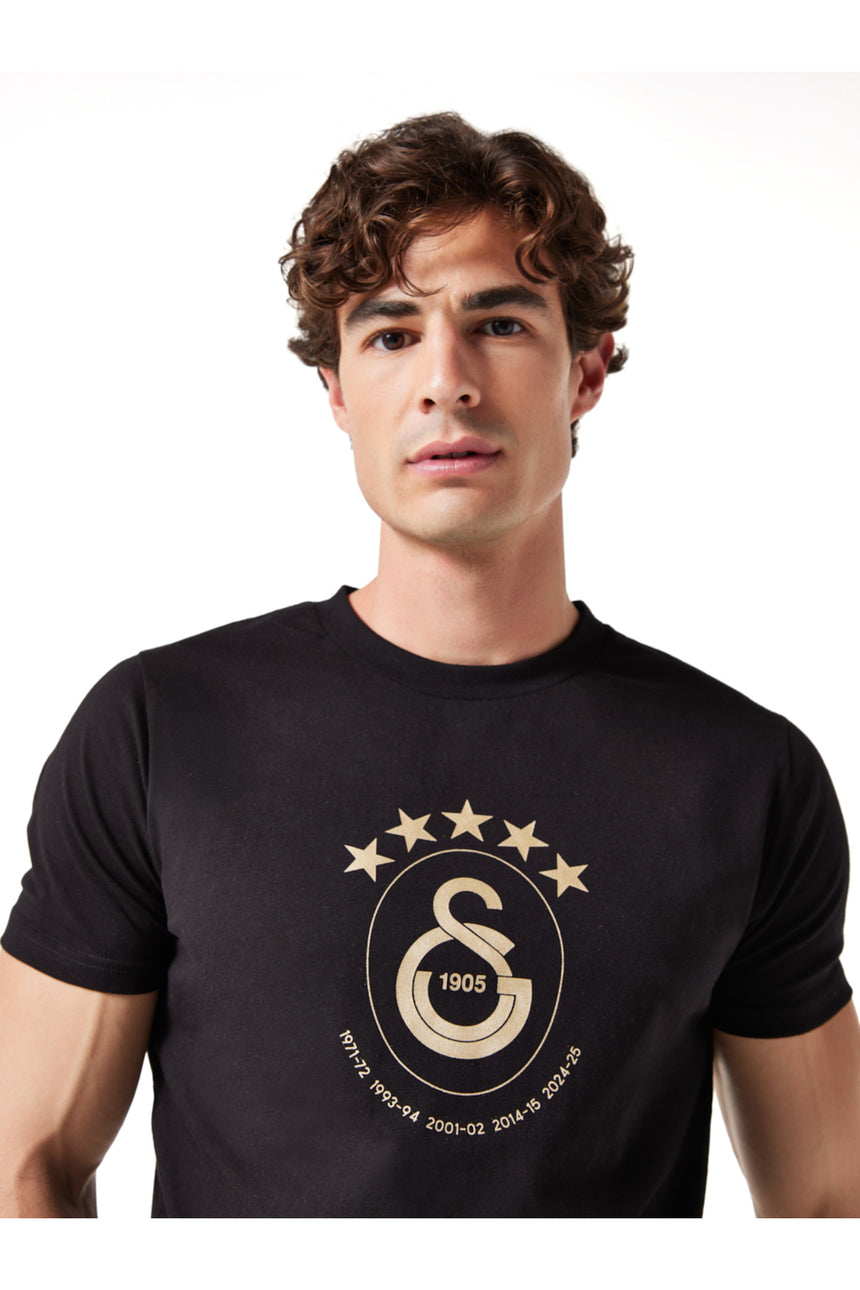 Galatasaray 5 Yıldız T-Shirt E251352-1 - Siyah