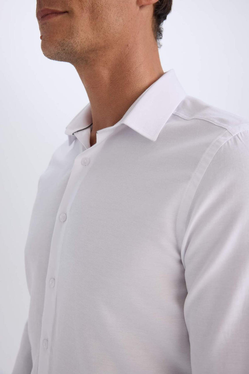 Defacto Erkek Long Sleeve Shirt R4340Az - Mor/ Beyaz