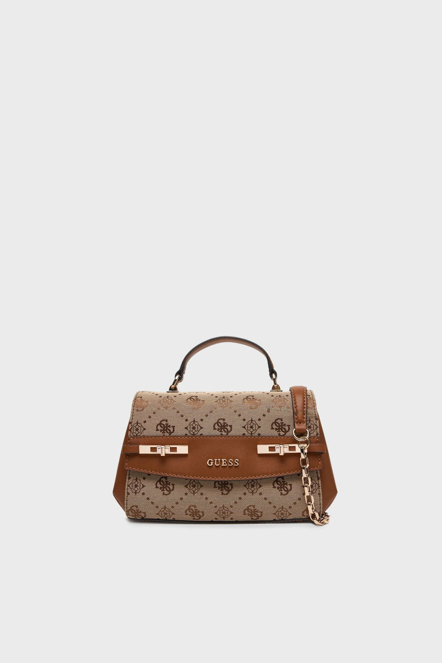 Guess Melinda Logo Kadın El Çantası HWJP9902200 - Açık Bej / Kahverengi