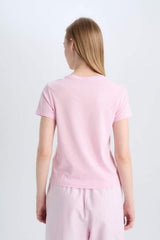 DeFacto C3852AX Kadın T-Shirt - Pembe