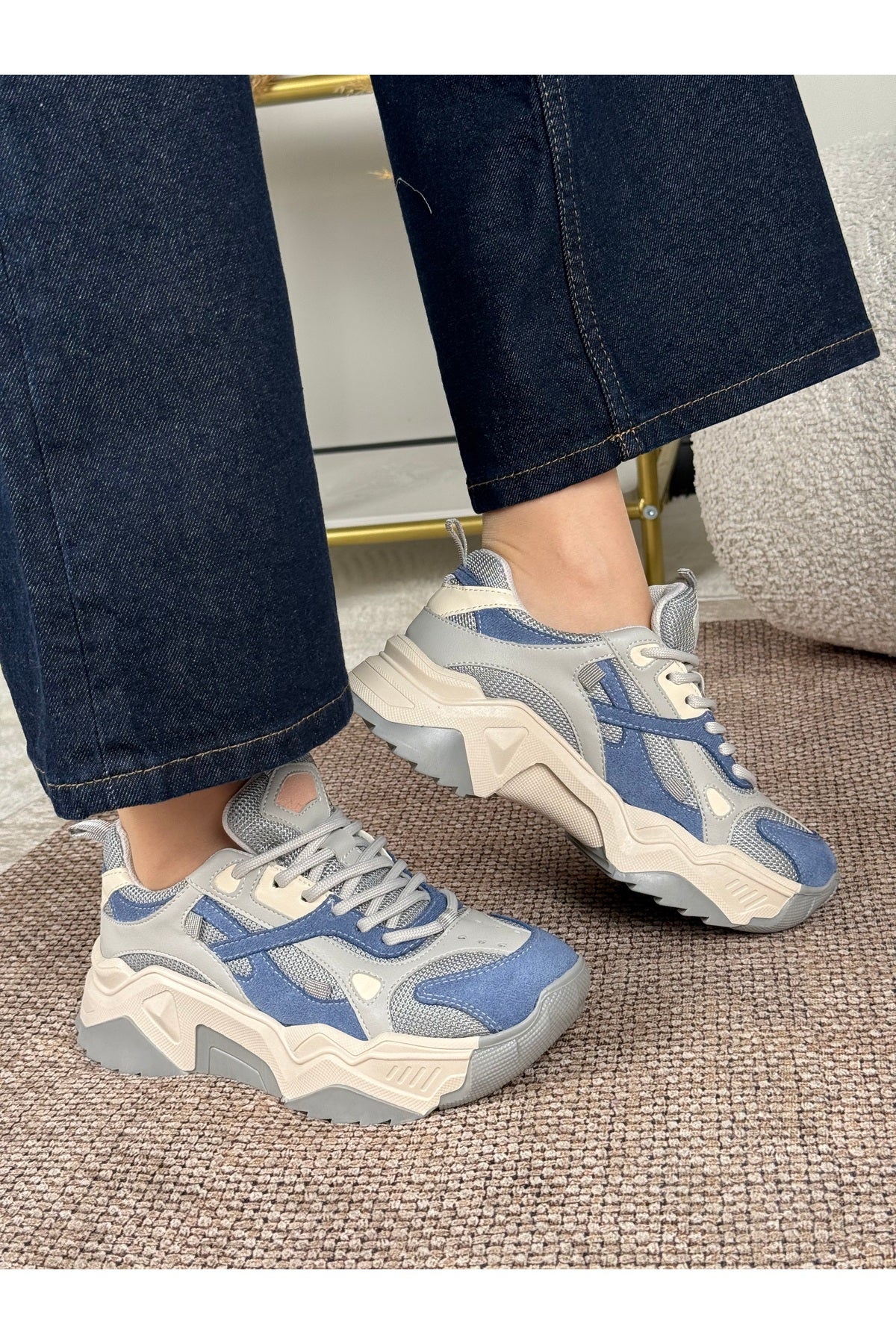 Eysha Noctra Mavi Gri Kadın Sneaker