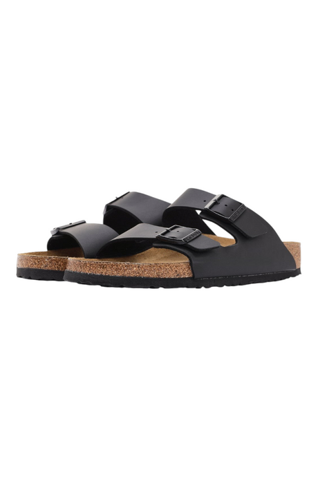 Sporline Birkenstock Arizona siyah unisex terlik, doğal deri iç taban ve dayanıklı EVA dış taban ile tasarlanmıştır.