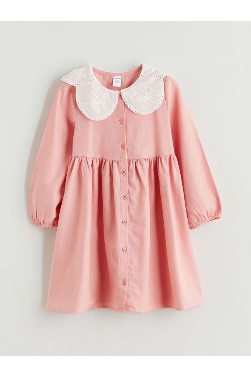 LC Waikiki Çocuk Uzun Kollu Elbise W5LM87L1 - Mat Pembe
