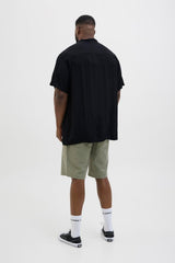 JACK&JONES JJEJEFF SOLID RESORT SHIRT S/S SN PLS 12269094 - Siyah