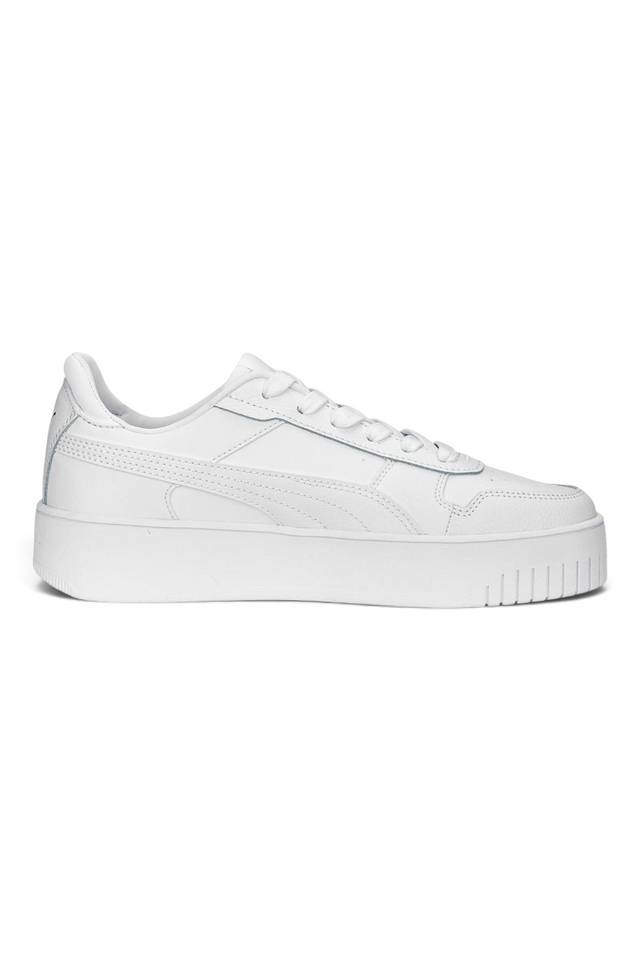 Sporline Puma Carina Street beyaz PU kadın sneaker, kalın tabanlı günlük spor ayakkabı