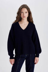 Defacto Kadın Pullover Z7135Az - Koyu Lacivert
