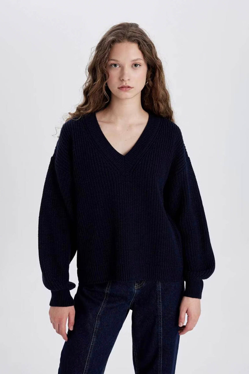 Defacto Kadın Pullover Z7135Az - Koyu Lacivert