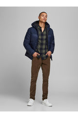 jack&jones jjegıngham twıll shırt l/s noss gömlek 12181602 - Zeytin Yeşili