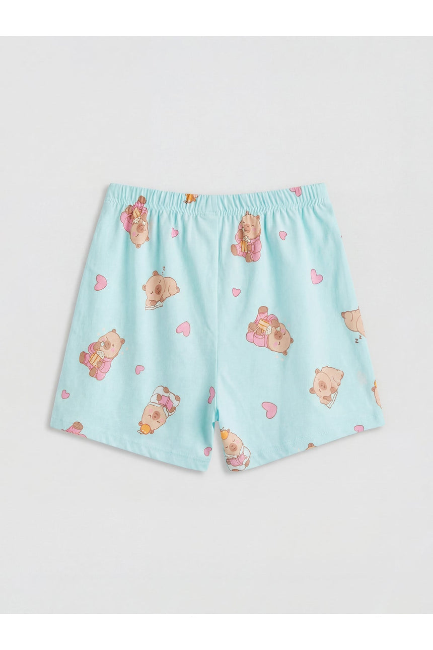 LC Waikiki Çocuk Şortlu Pijama Takımı S6DR58B4 - Kırık Beyaz