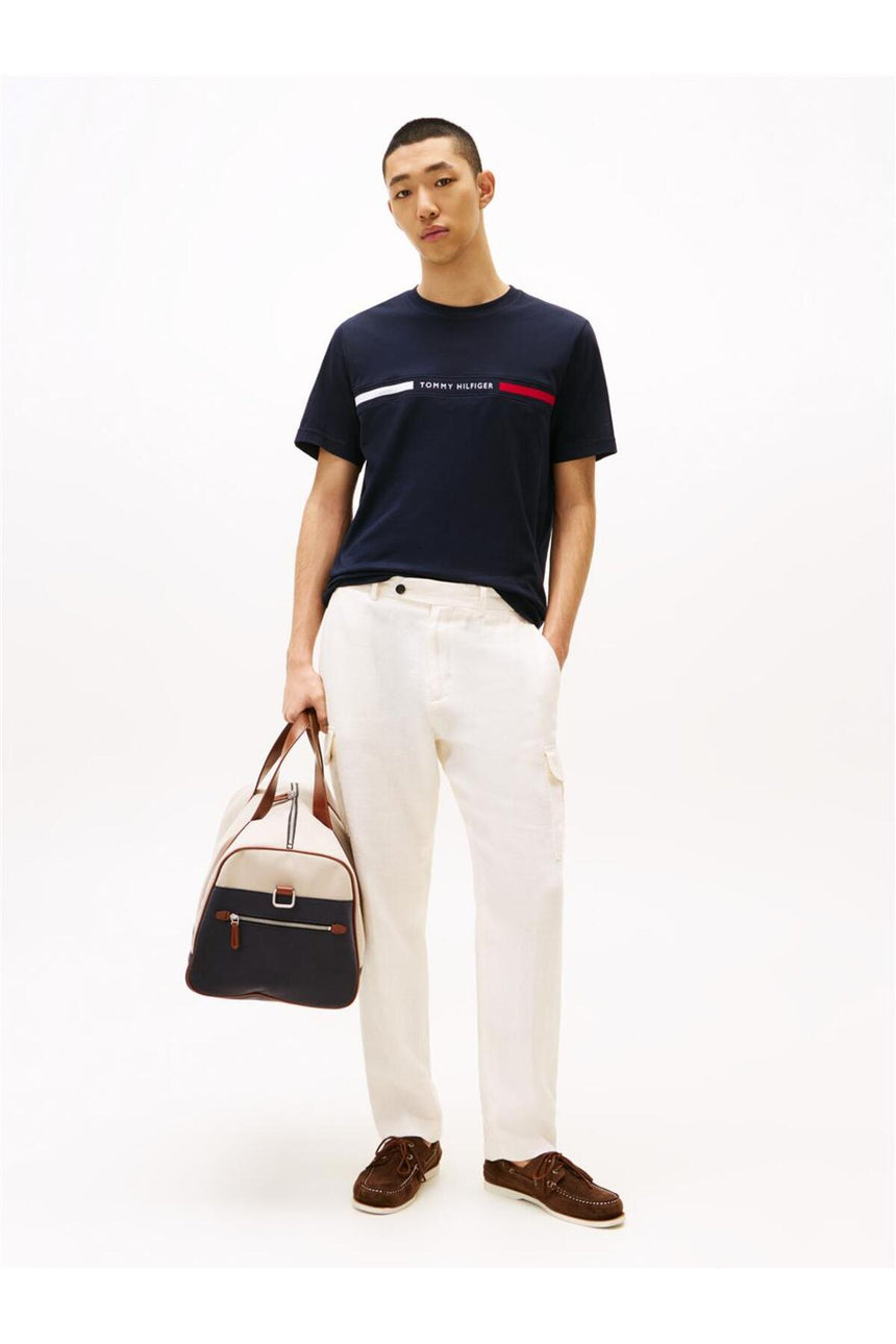 Tommy Hilfiger Erkek HILFIGER CHEST INSERT TEE MW0MW36498 - Koyu Lacivert