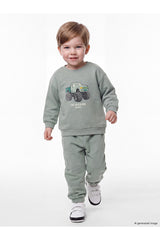 LC Waikiki Erkek Bebek Sweatshirt Pantolon Takımı W64217D1 - Pastel Yeşil