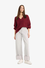 Defacto Kadın Pullover Z7135Az - Bordo