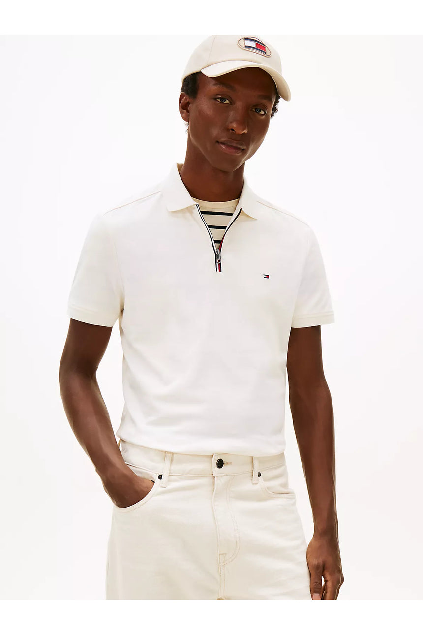 Tommy Hilfiger Erkek LIQUID COTTON RWB ZIP REG POLO MW0MW41613 - Sarı