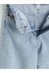 LC Waikiki Kız Çocuk Taşlı Wide Leg Jean Pantolon S6MP14M4 - Açık Mavi