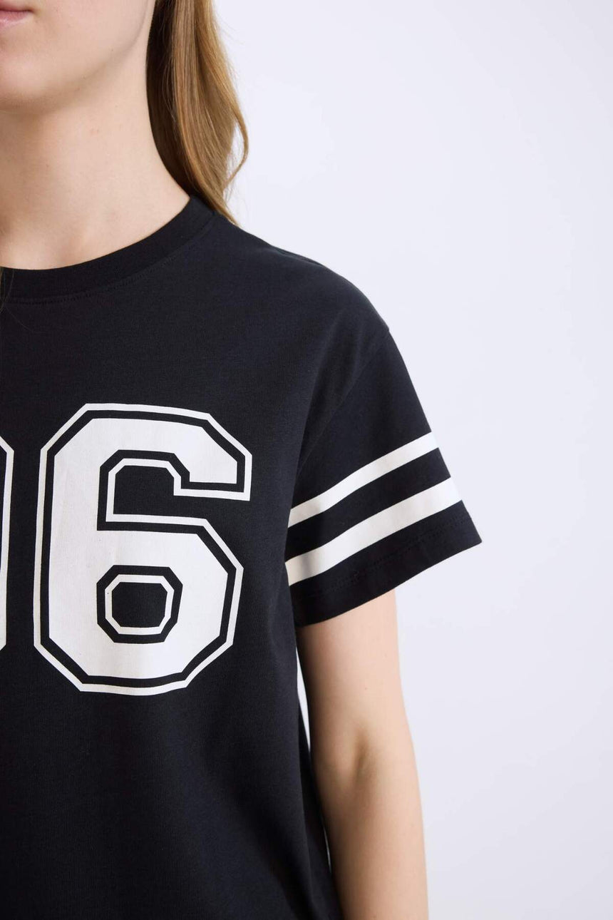 Defacto Kadın Short Sleeve T-Shirt D9600Ax - Siyah