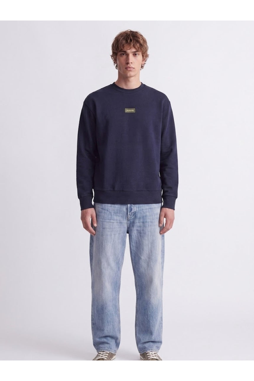 JACK&JONES JCOCLUB BADGE SWEAT CREW NECK 12300444 - Koyu Lacivert/ Koyu Gri