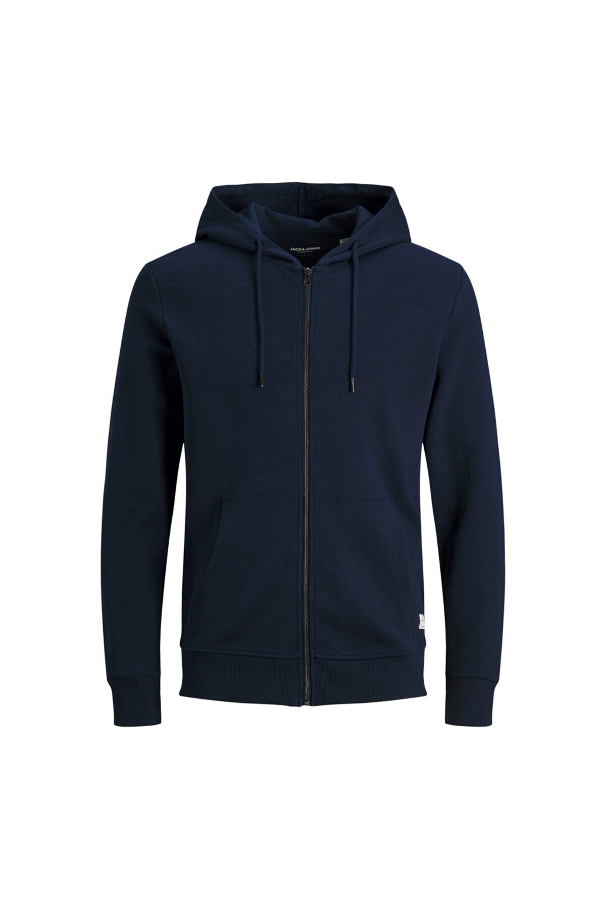 Jack & Jones Basic Erkek Kapüşonlu Fermuarlı Sweatshirt 12181901 - Koyu Lacivert
