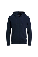 Jack & Jones Basic Erkek Kapüşonlu Fermuarlı Sweatshirt 12181901 - Koyu Lacivert