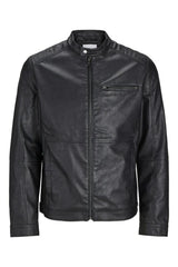 JACK&JONES JJEDYLAN PU BIKER JACKET NOOS 12261196 - Siyah