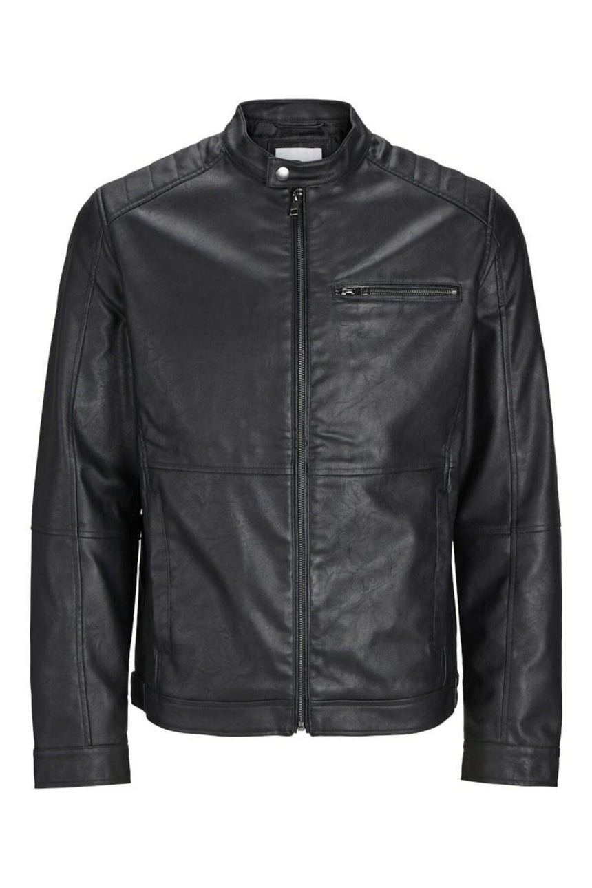 JACK&JONES JJEDYLAN PU BIKER JACKET NOOS 12261196 - Siyah