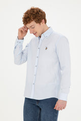 U.S.POLO ASSN. ERKEK DOKUMA GOMLEK 1826727 - AÇIK MAVİ