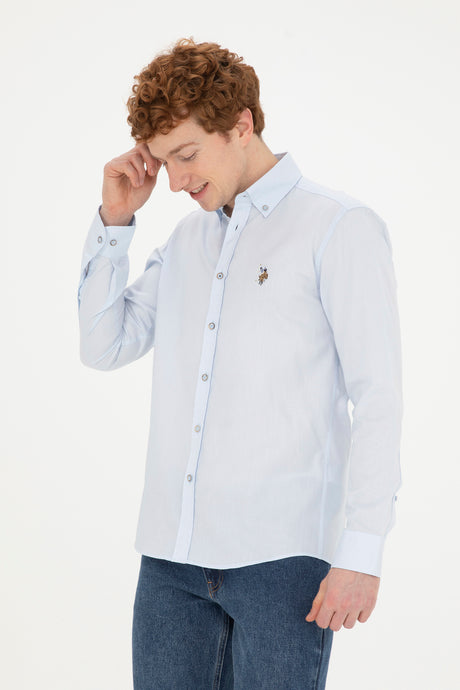 U.S.POLO ASSN. ERKEK DOKUMA GOMLEK 1826727 - AÇIK MAVİ