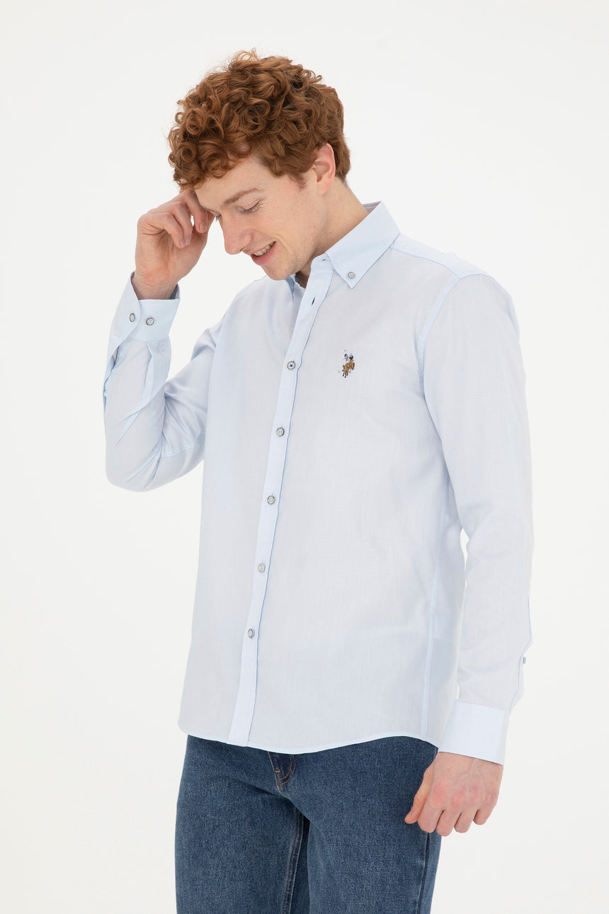 U.S.POLO ASSN. ERKEK DOKUMA GOMLEK 1826727 - AÇIK MAVİ