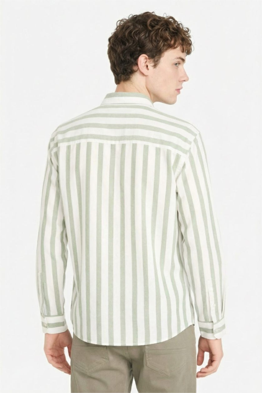 Defacto Erkek Long Sleeve Shirt D6114AX - Açık Yeşil