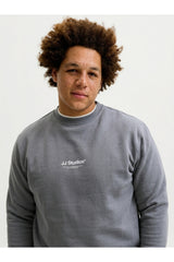 JACK&JONES PLUS JJESOHO SWEAT CREW NECK NOOS PLS 12284682 - Koyu Gri