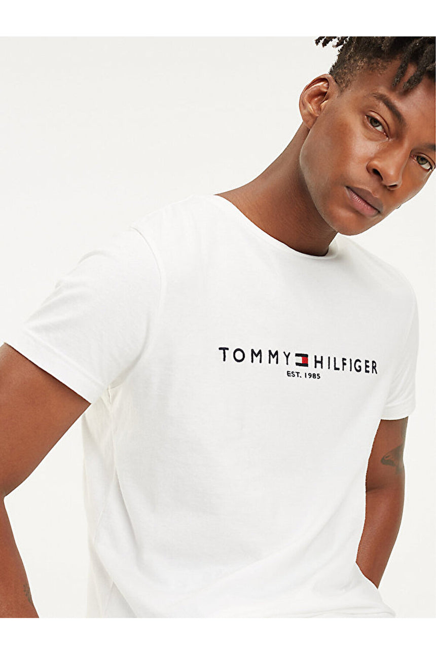 Tommy Hilfiger ERKEK CORE TOMMY LOGO TEE MW0MW11465 - Beyaz