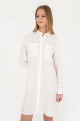 US POLO ASSN BAYAN DOKUMA ELBİSE 1864246 - Ekru