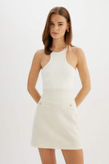 Defacto Kadın Woven Skirt D3952AX - Ekru