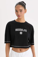 DeFacto B9953AX Kadın T-Shirt - Siyah
