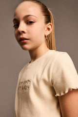 Defacto Çocuk Short Sleeve T-Shirt B6689A8 - Açık Gri/ Bej