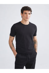 LC Waikiki Erkek Kısa Kollu Slim Fit Büyük Beden T-Shirt W5LG59B8 - Siyah