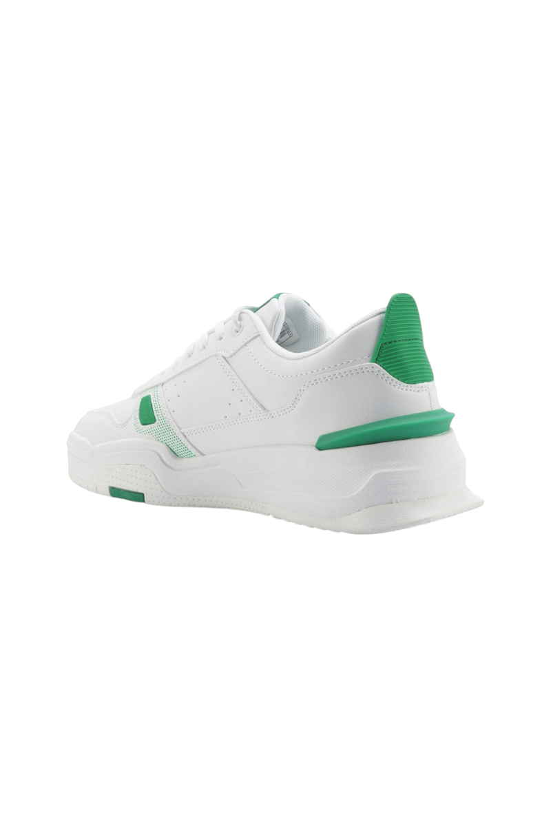 Sporline Lumberjack Tranko beyaz tekstil erkek sneaker, yeşil detaylı modern tasarım
